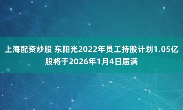 上海配资炒股 东阳光2022年员工持股计划1.05亿股将于2026年1月4日届满